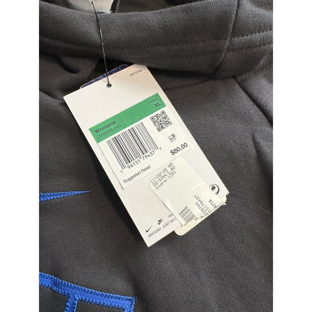 NWT Women’s Nike Kentucky Wildcats Essential Funnel Neck Hoodie XL Charcoal X-LG - Picture 2 of 8